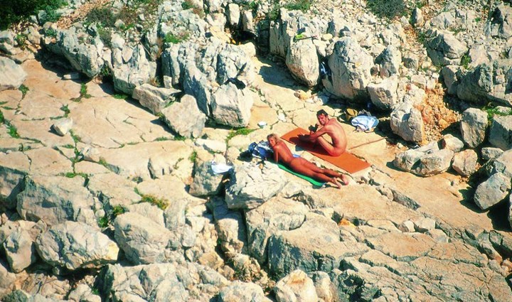 Nudist Beach Sand On The Island Of Rab In Croatia